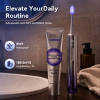 Bixdo W60 toothbrush with whitening paste in a bathroom